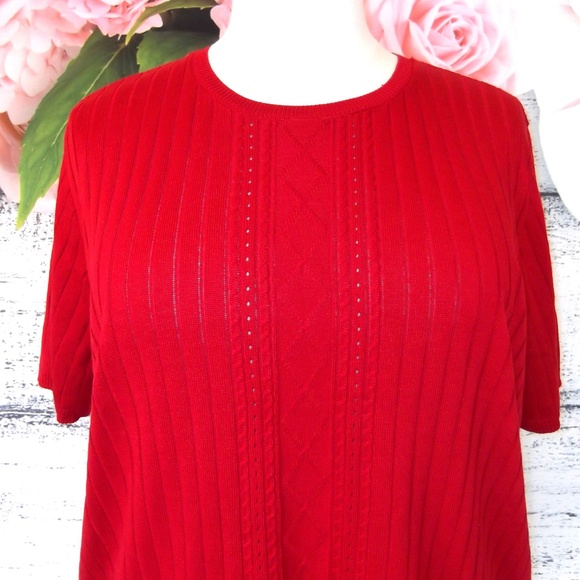 Alfred Dunner Red Short Sleeve Sweater Size 3X - Picture 2 of 8